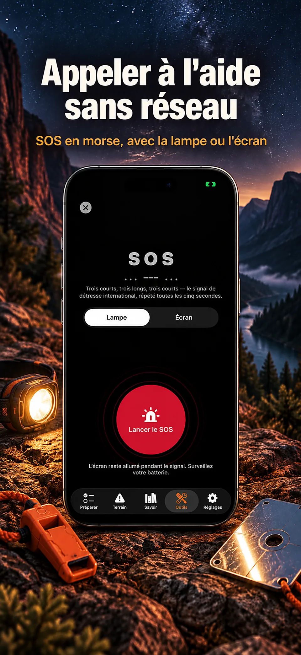 Surv · Commandes du SOS lumineux